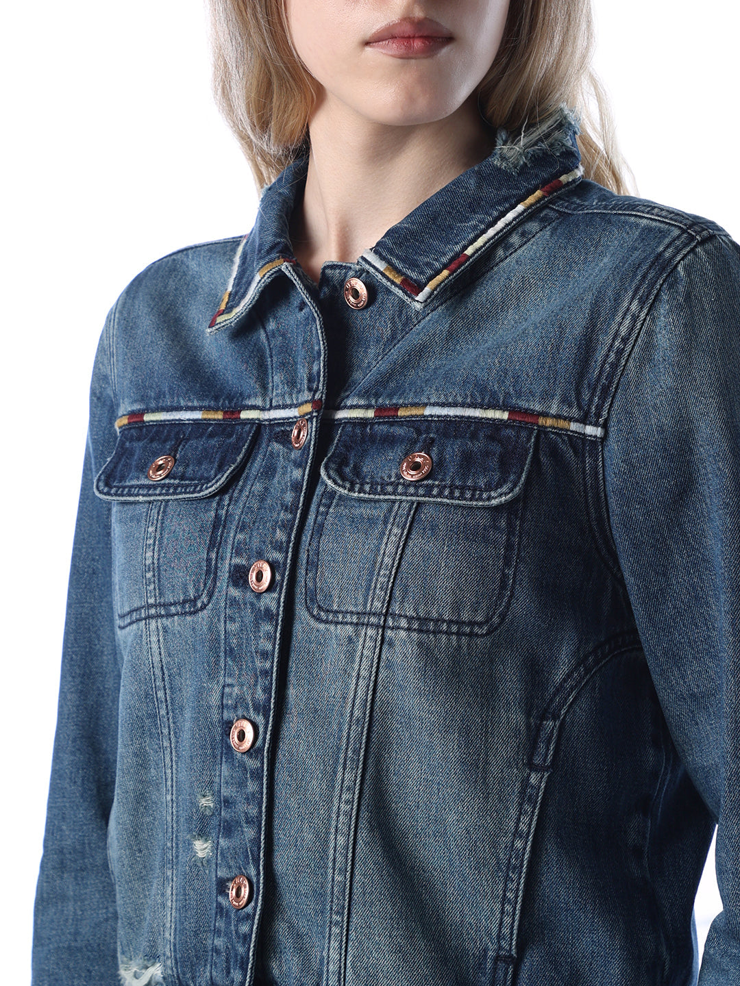 Heavy Fading Cotton Denim Jacket