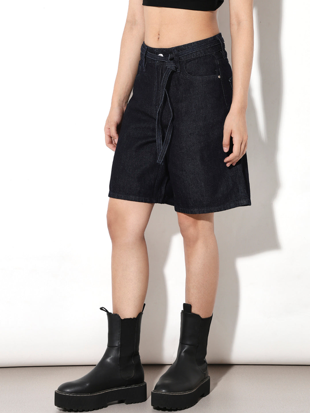 Dark Blue Denim Bermuda Shorts
