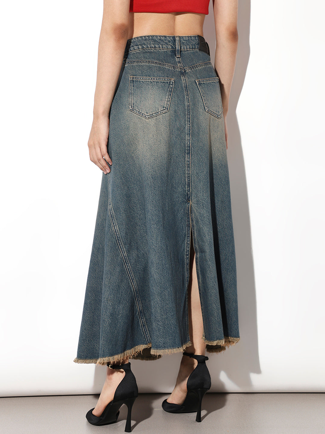 DIANTE ROLL SLIT DENIM SKIRT diante ロールスリットデニムスカート
