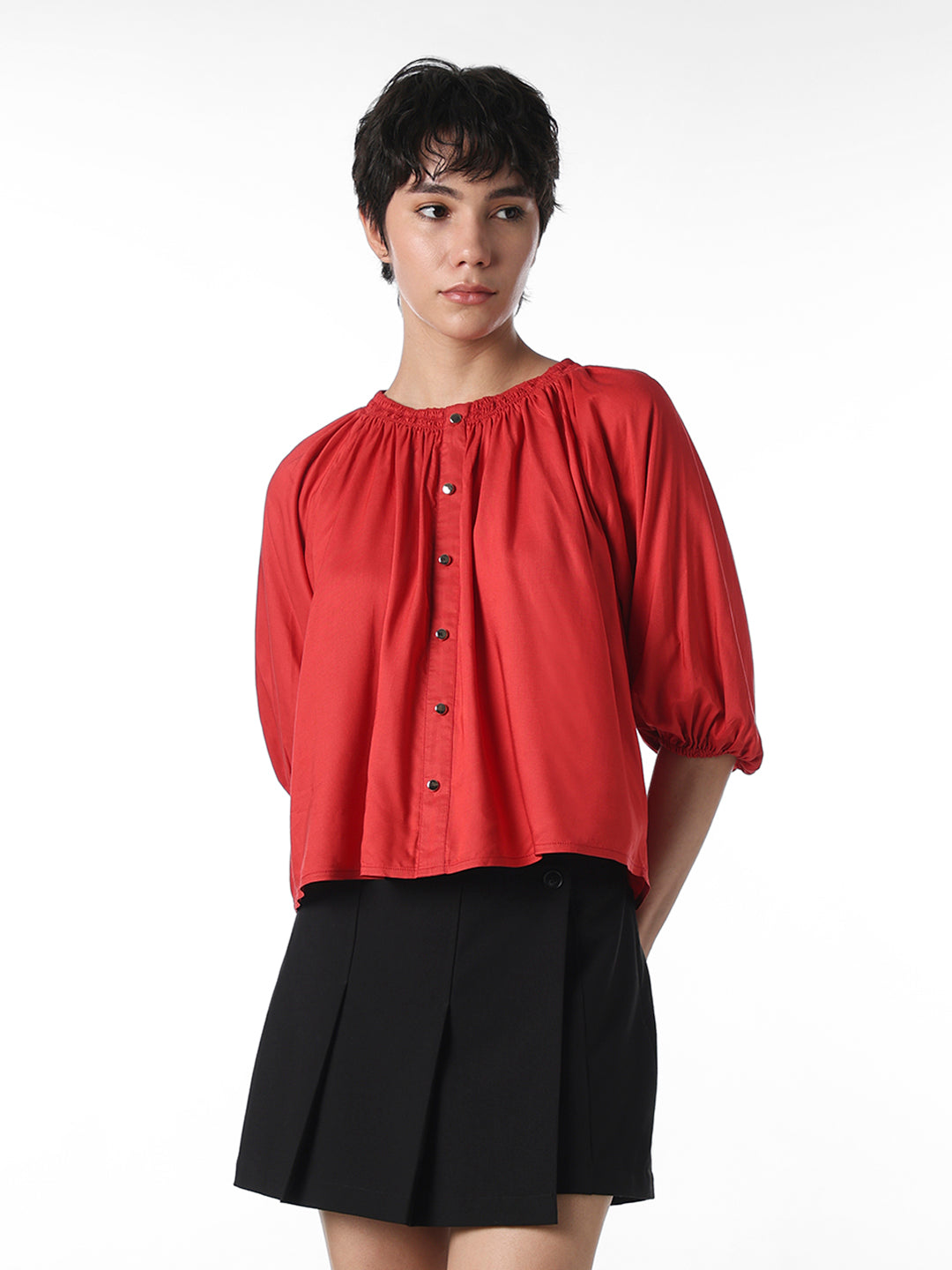 Red Off-Shoulder Top