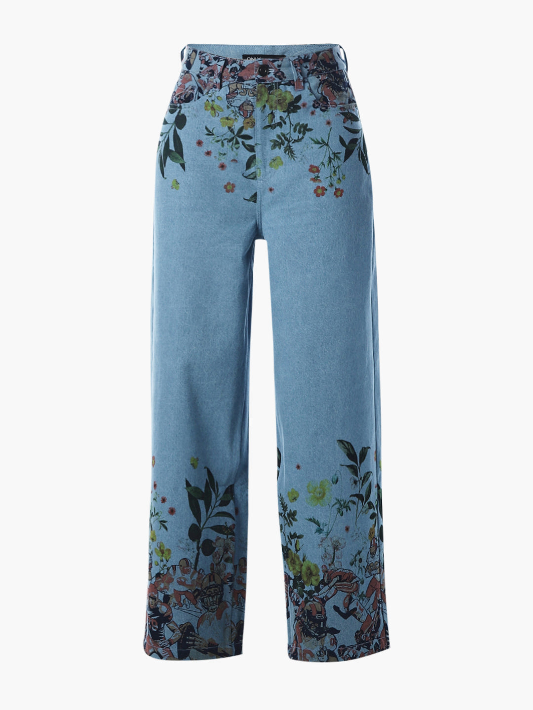 Printed Wide Leg Jeans