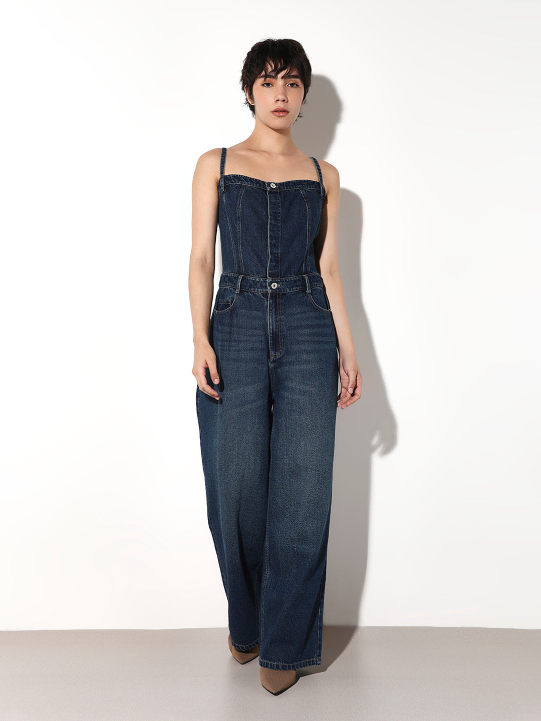 Corset Denim Jumpsuit