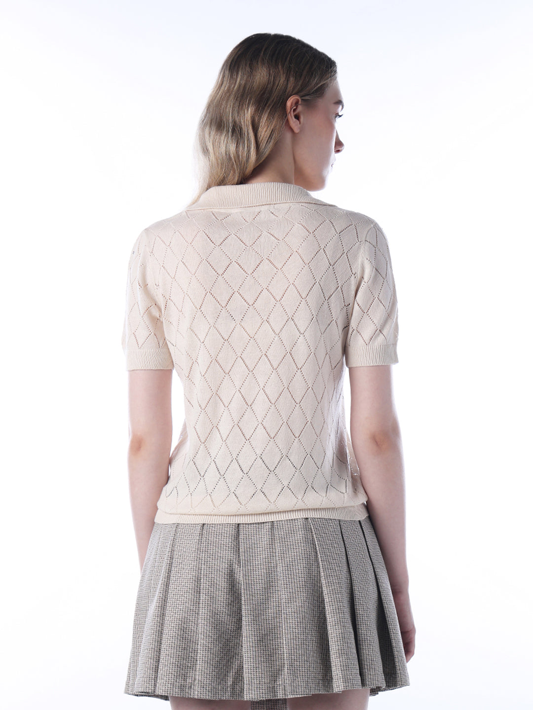 Rhinestone Detail Knit Polo