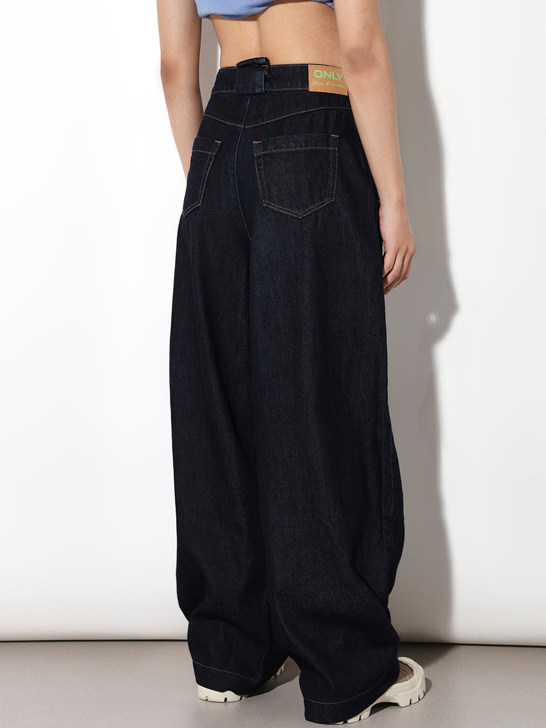 Dark Blue Utility Slouchy Fit Jeans