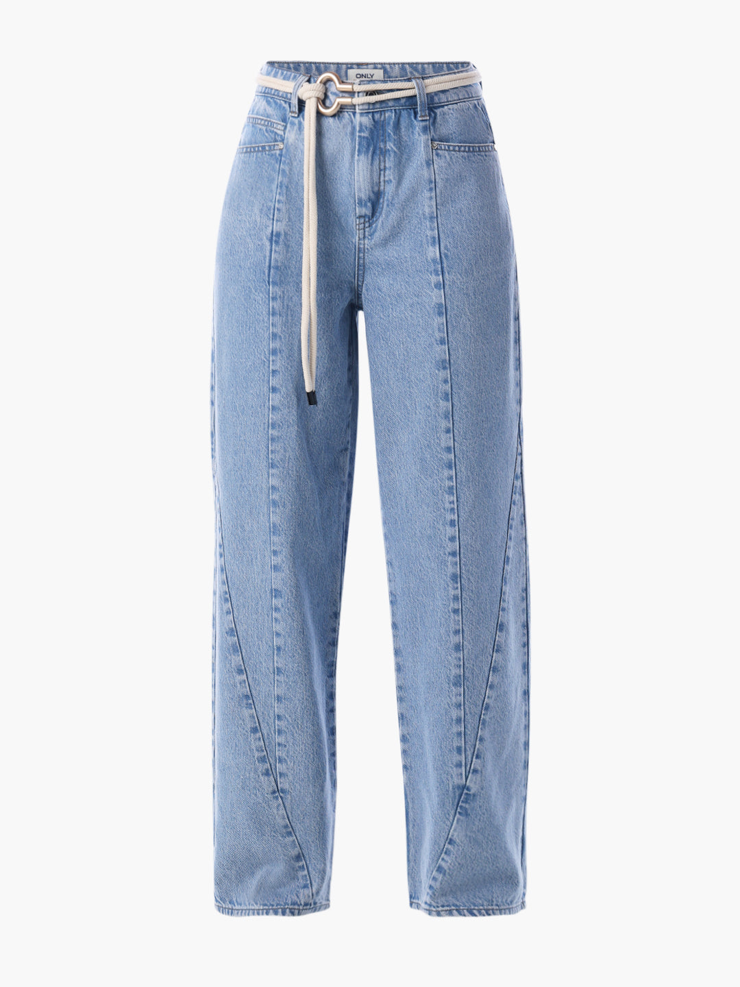 Light Fade Panelled Straight Fit Jeans