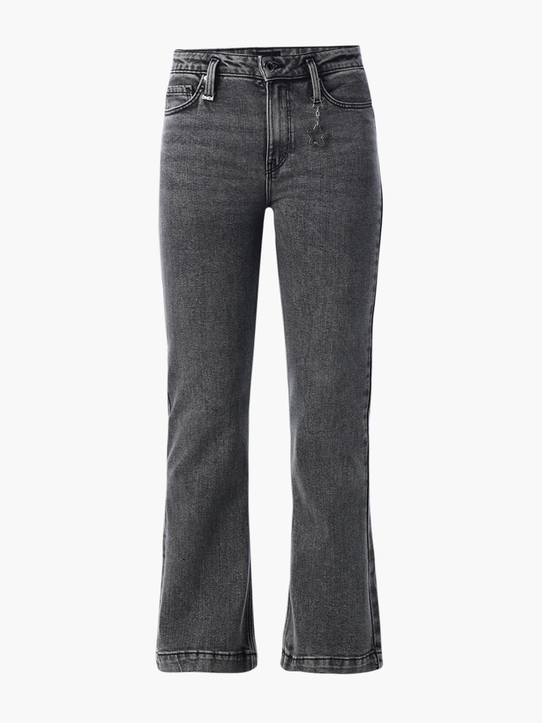 High Rise Washed Flared Jeans