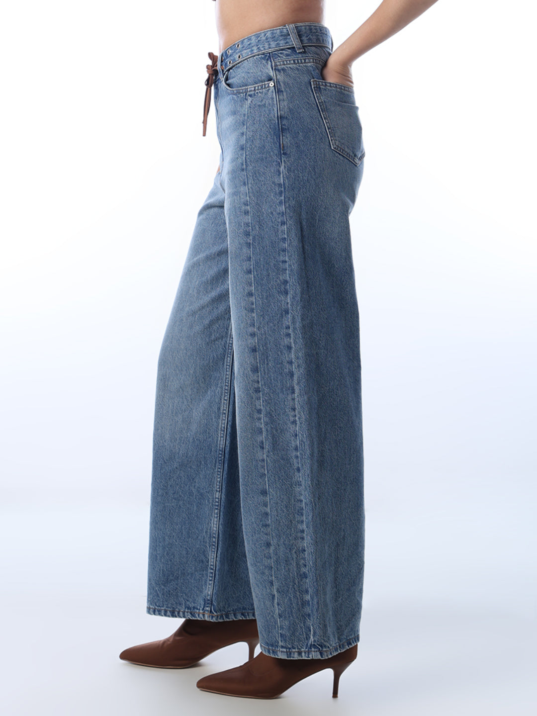 Light Fade High Rise Wide Leg Jeans