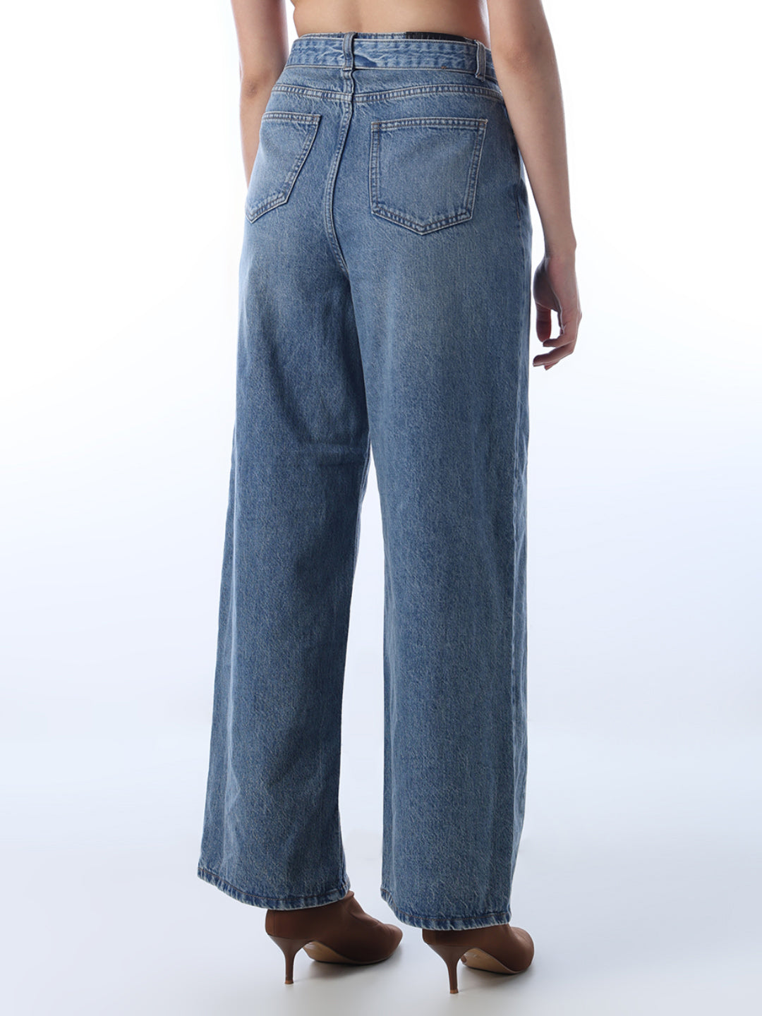 Light Fade High Rise Wide Leg Jeans