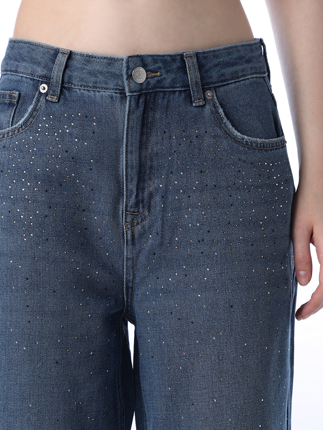 Embellished Straight Fit Jeans