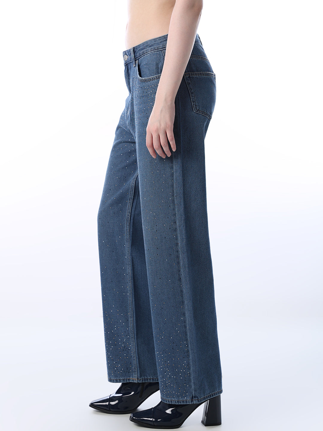 Embellished Straight Fit Jeans