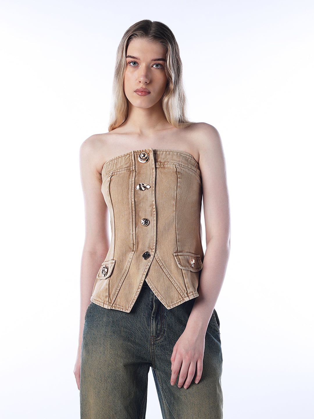 Washed Denim Waistcoat