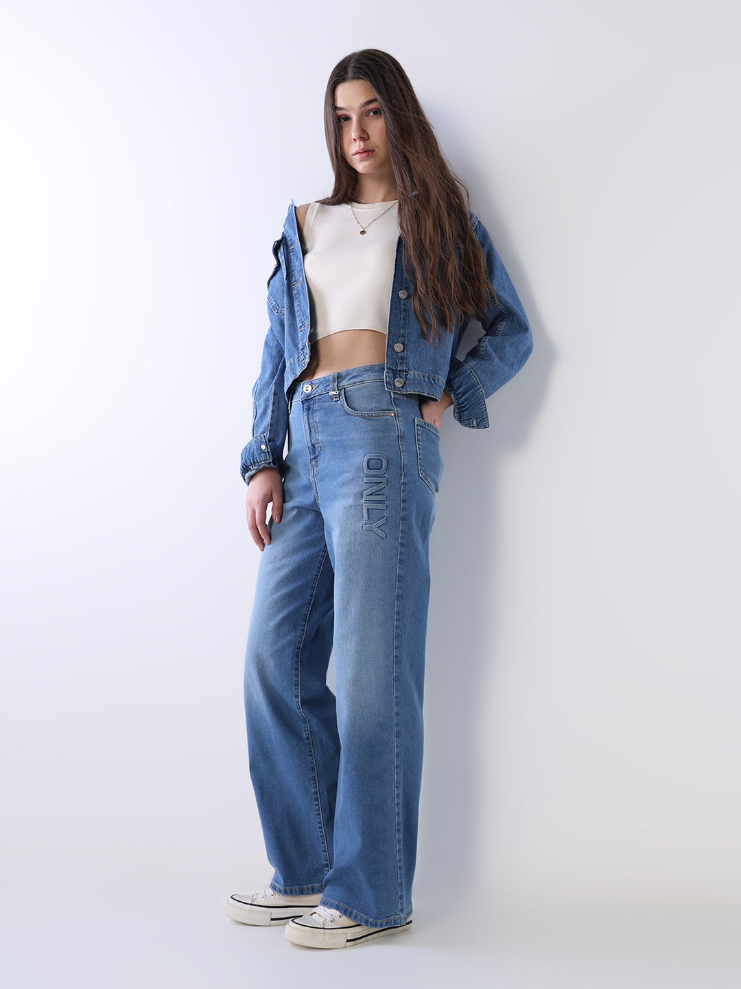 Logo Detail Straight Fit Jeans