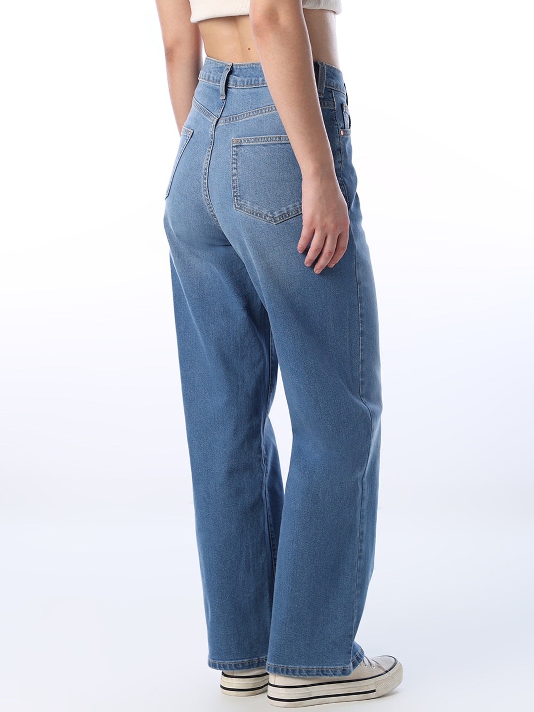 Logo Detail Straight Fit Jeans