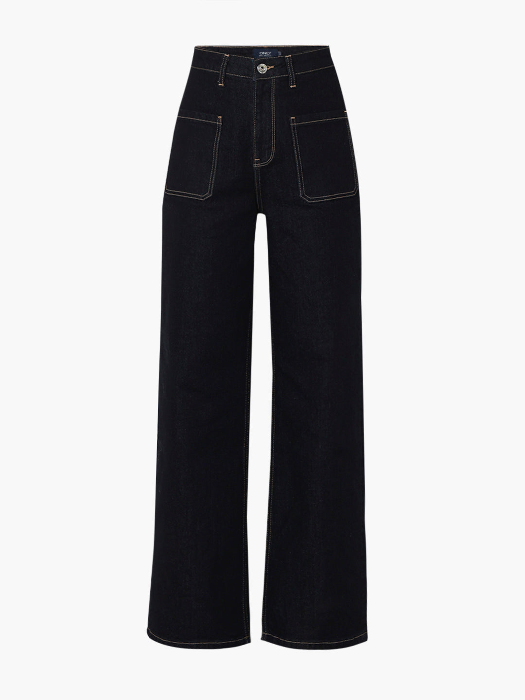 Dark Blue High Rise Wide Leg Jeans