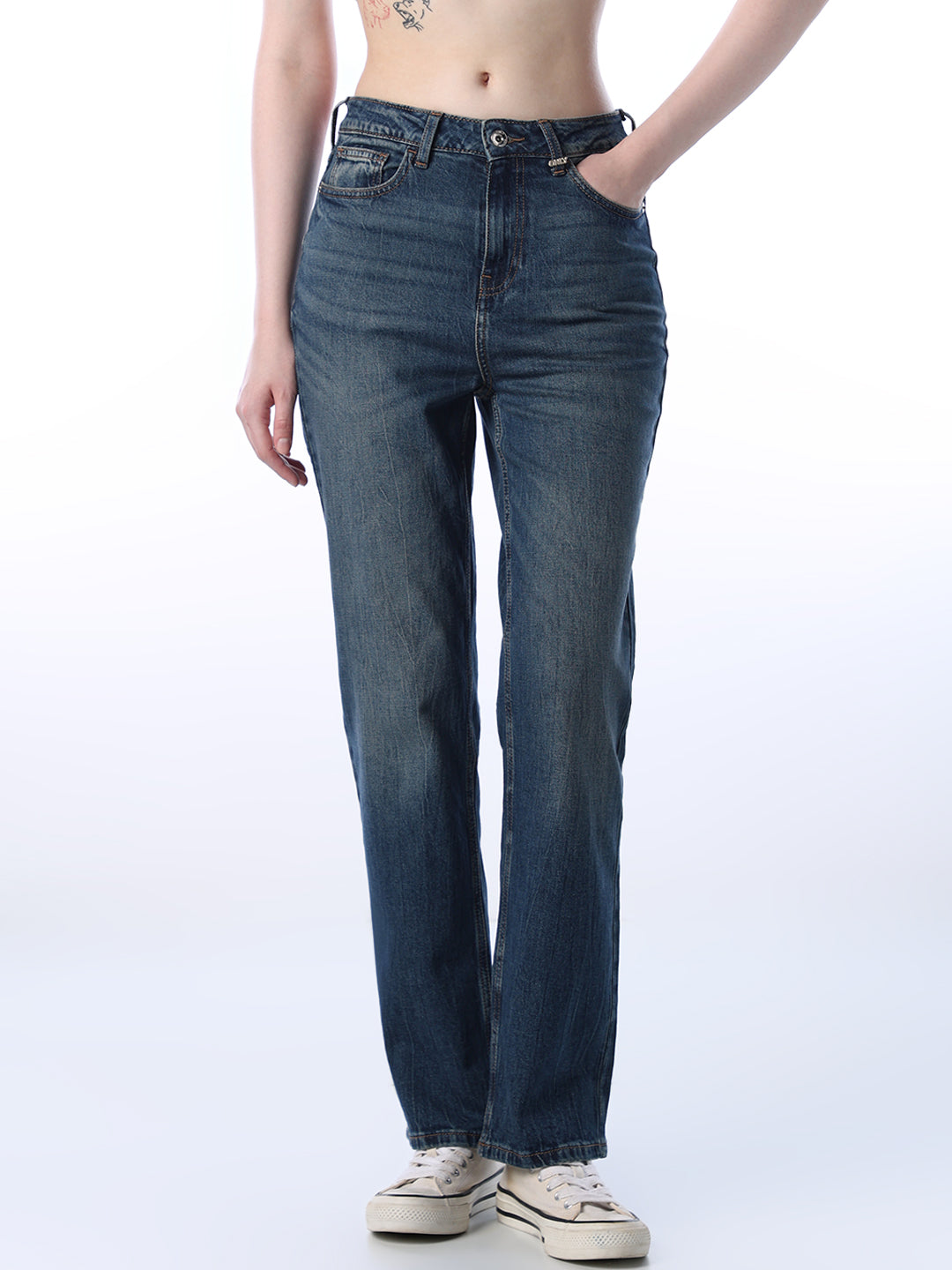 High Rise Troy Straight Fit Jeans
