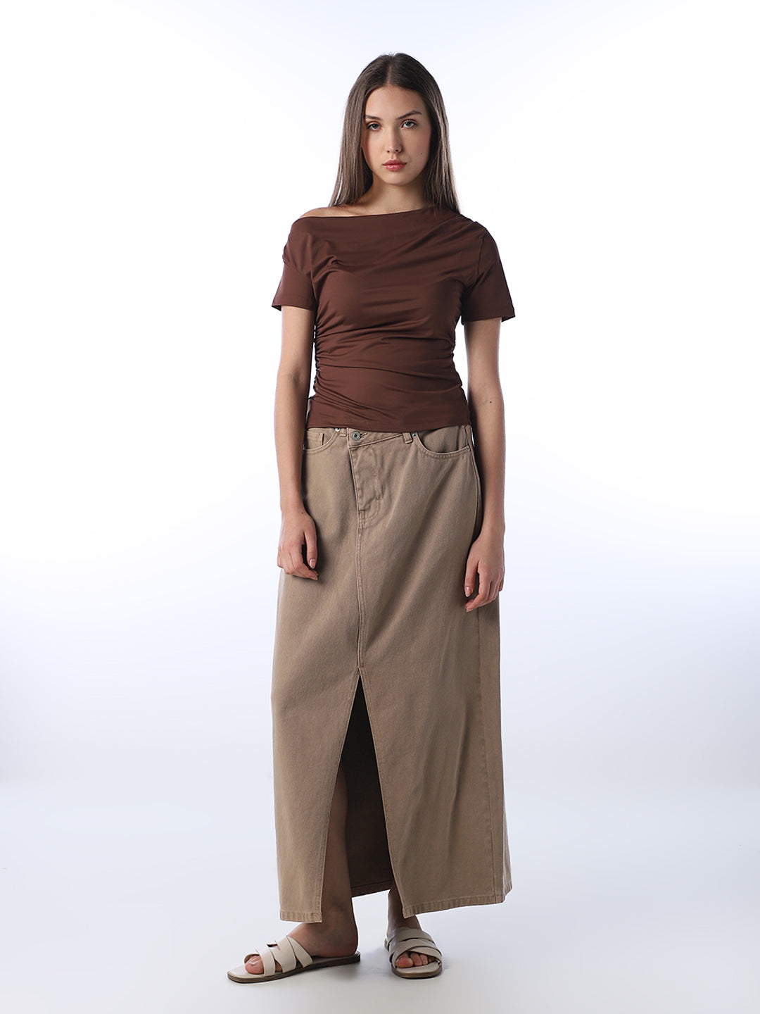 Draped One-Shoulder Top