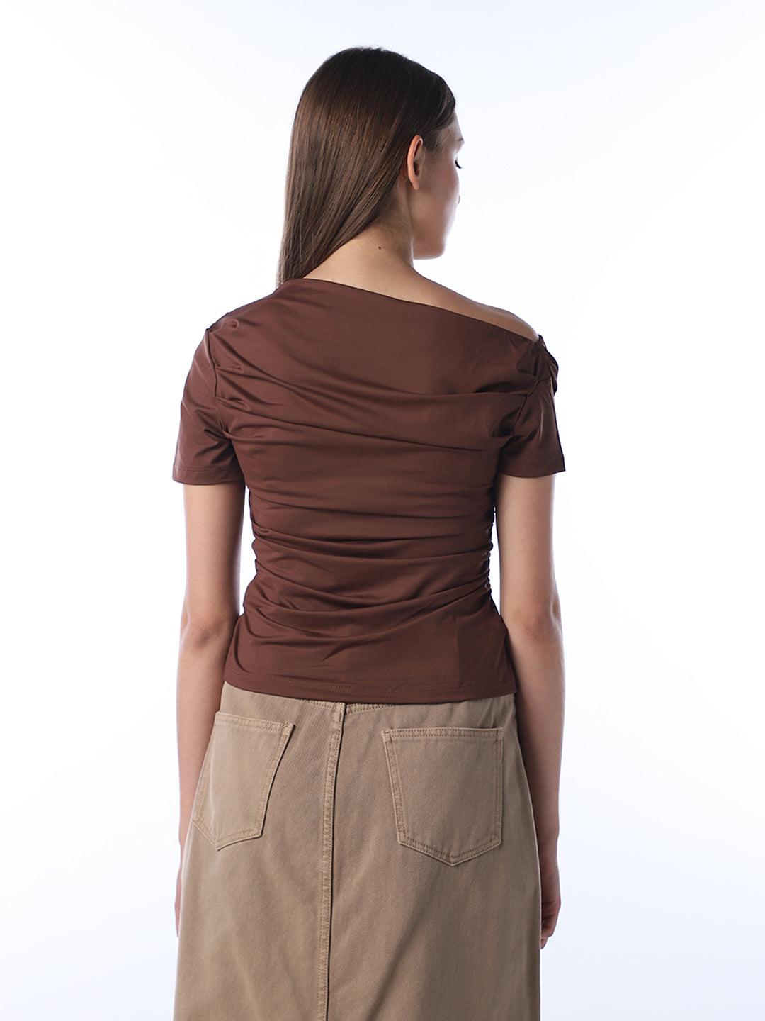 Draped One-Shoulder Top