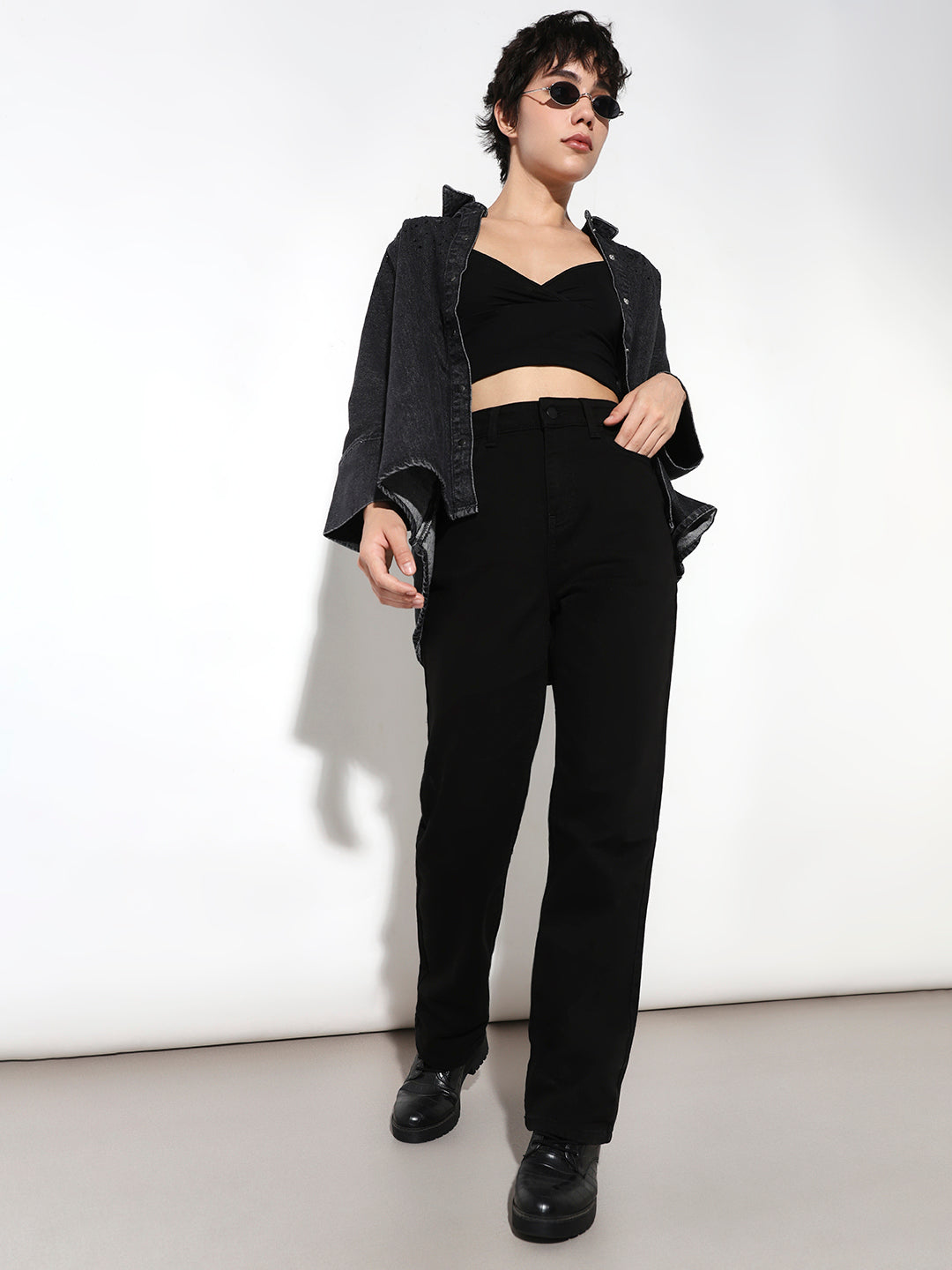 Black Mid Rise Skinny Jeans