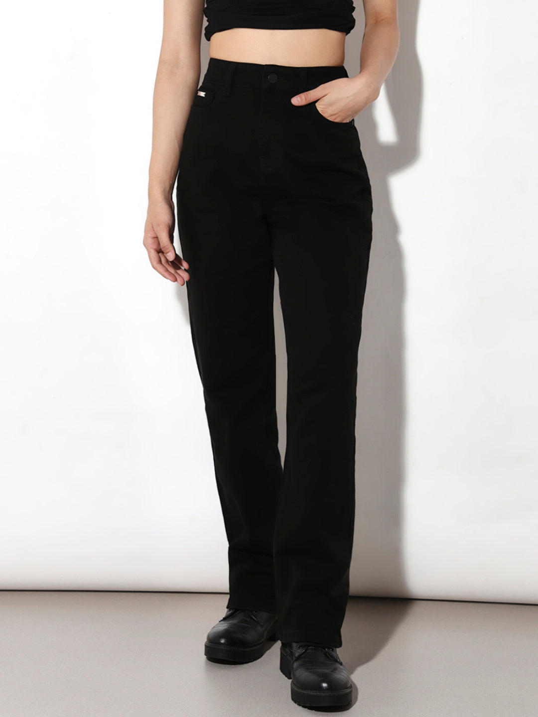 Black Mid Rise Skinny Jeans