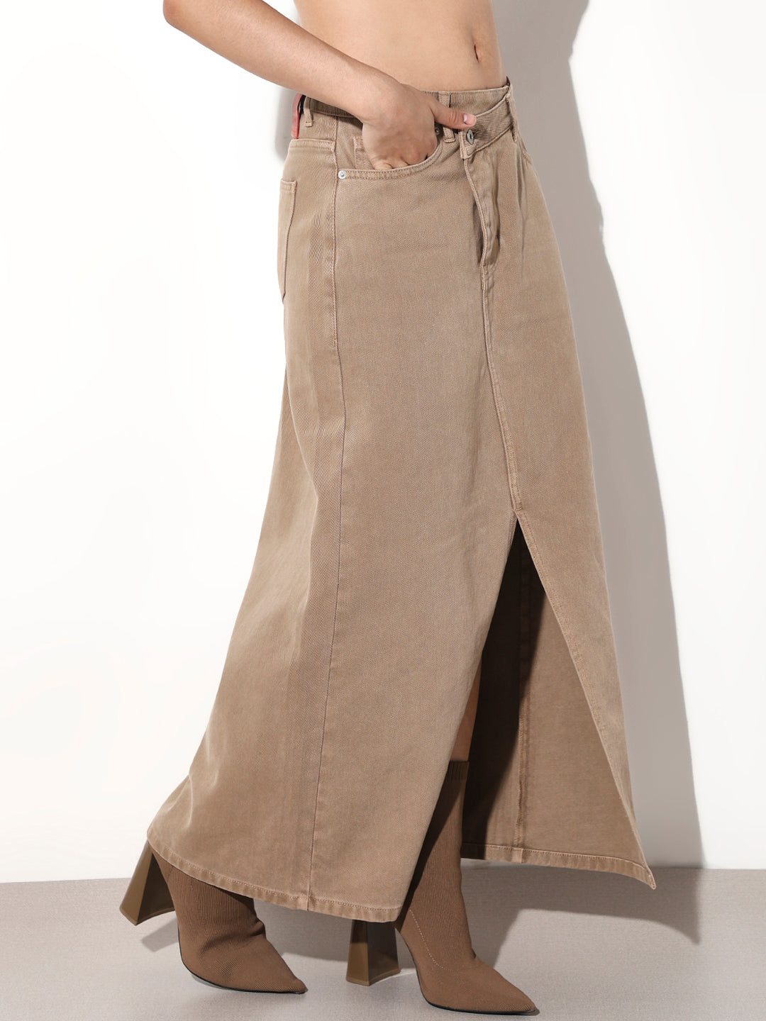 High Rise Denim Skirt