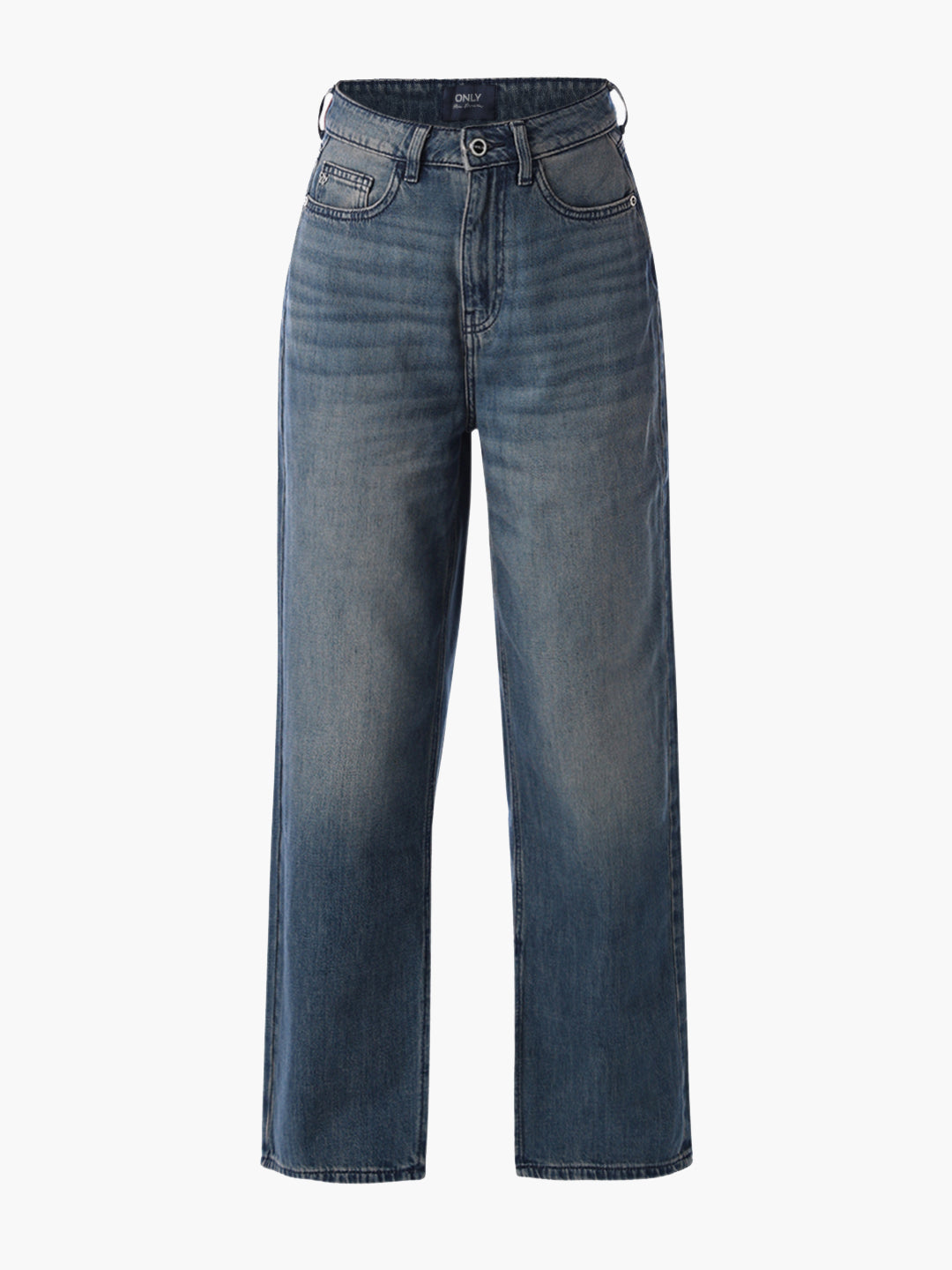 Slit Detail Wide Leg Jeans