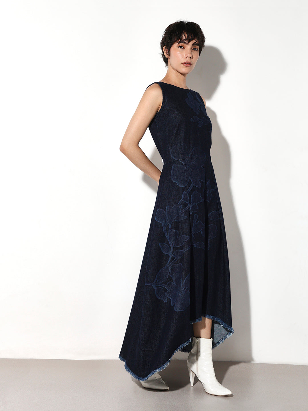 Asymmetric Denim Dress