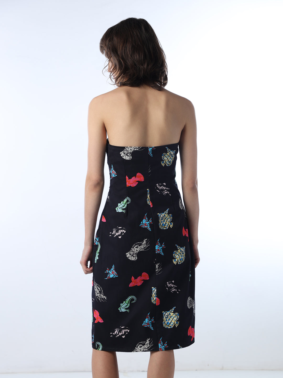 Printed Strapless Bodycon Dress