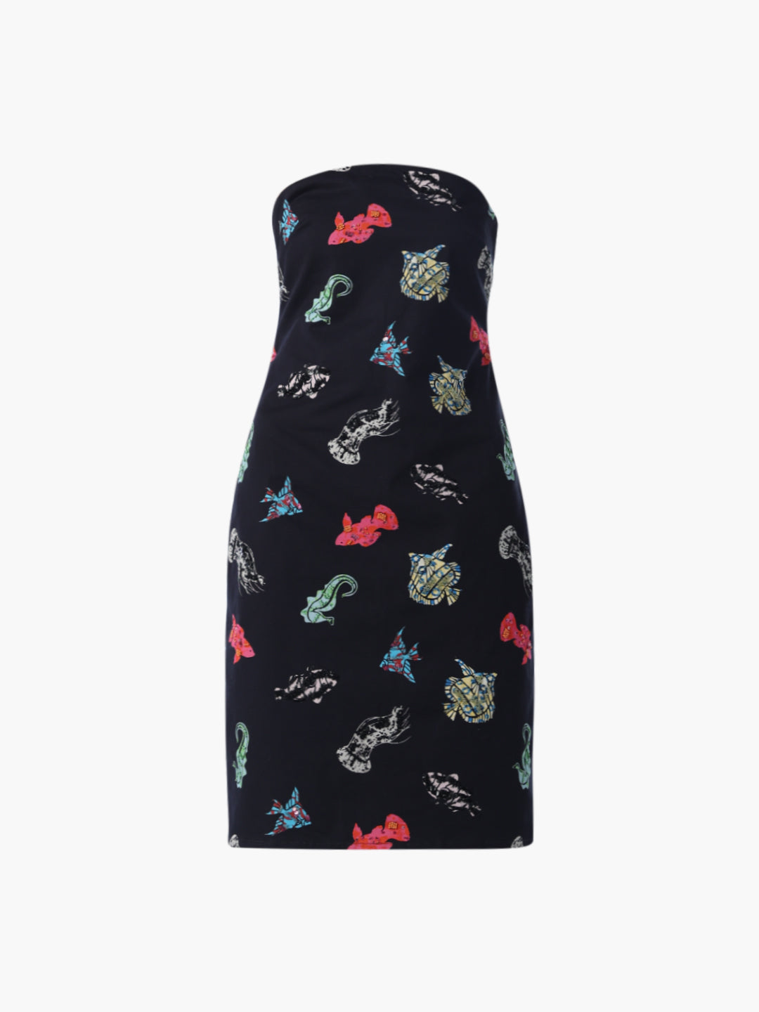 Printed Strapless Bodycon Dress