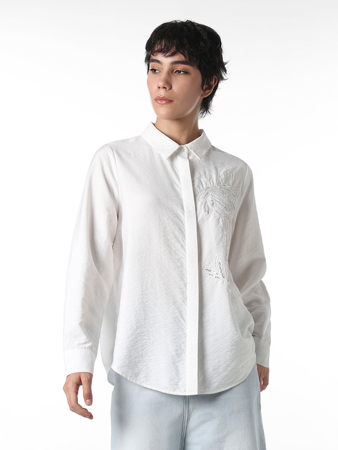 White Textured Shirt