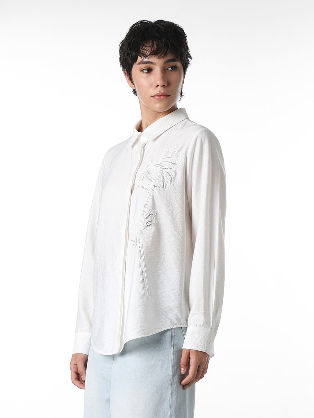 White Textured Shirt