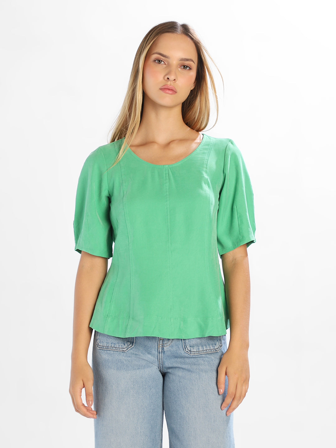 Green Round Neck Top