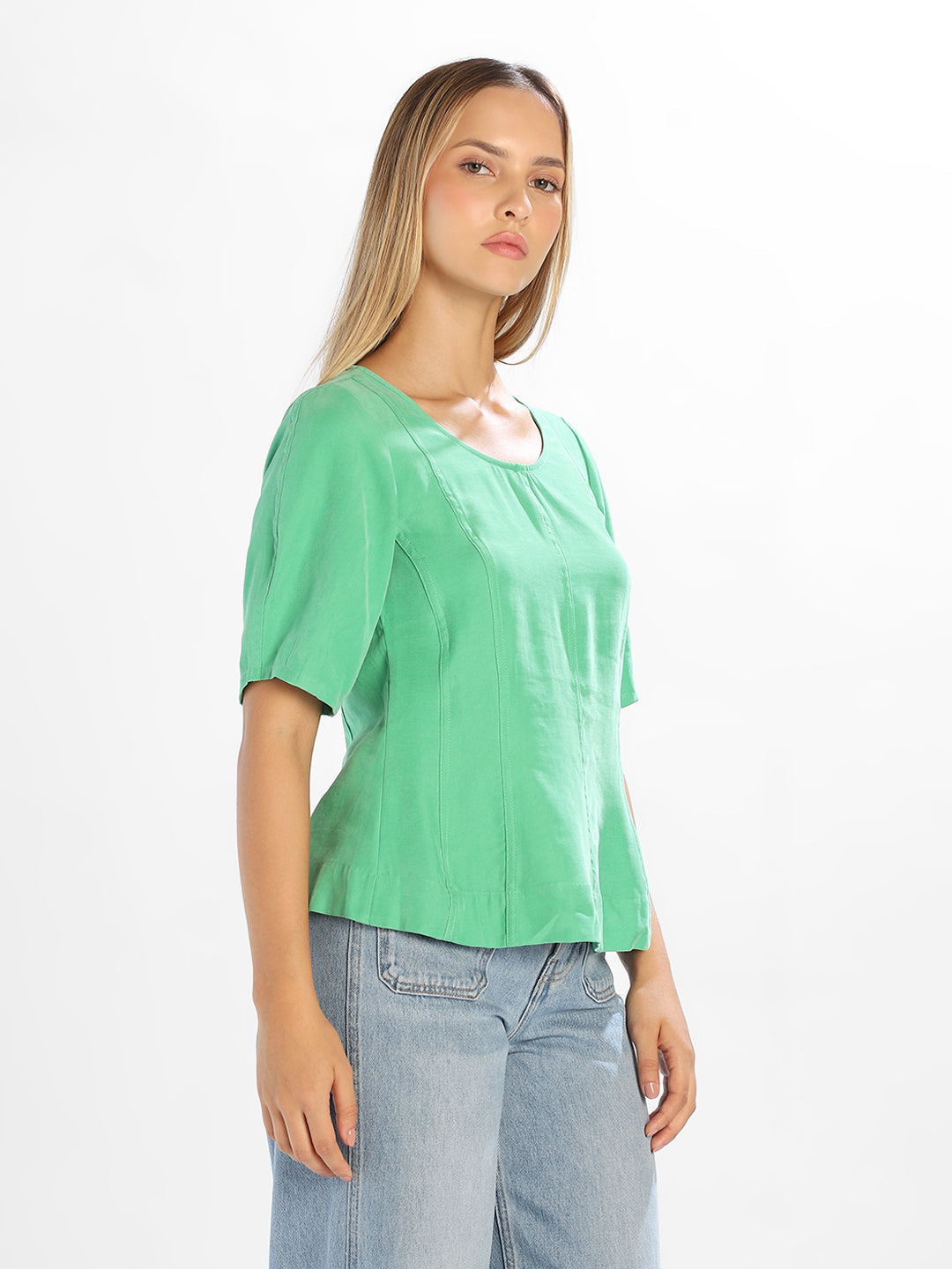 Green Round Neck Top