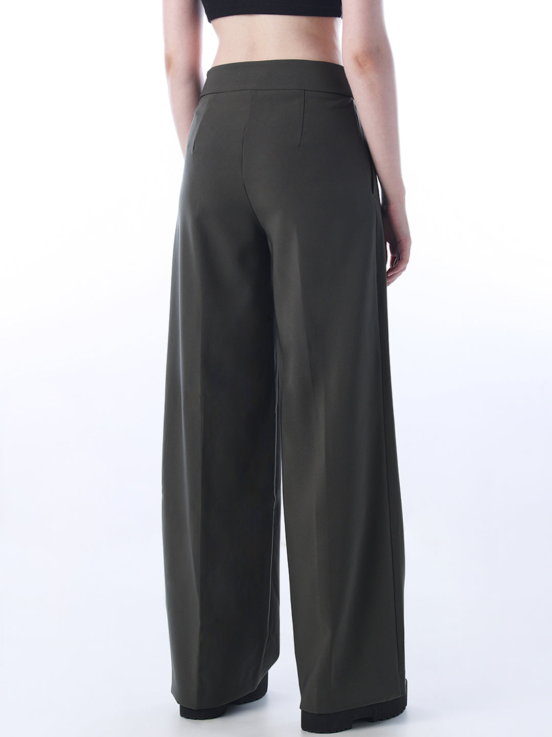 Belt Detail Flared Pants