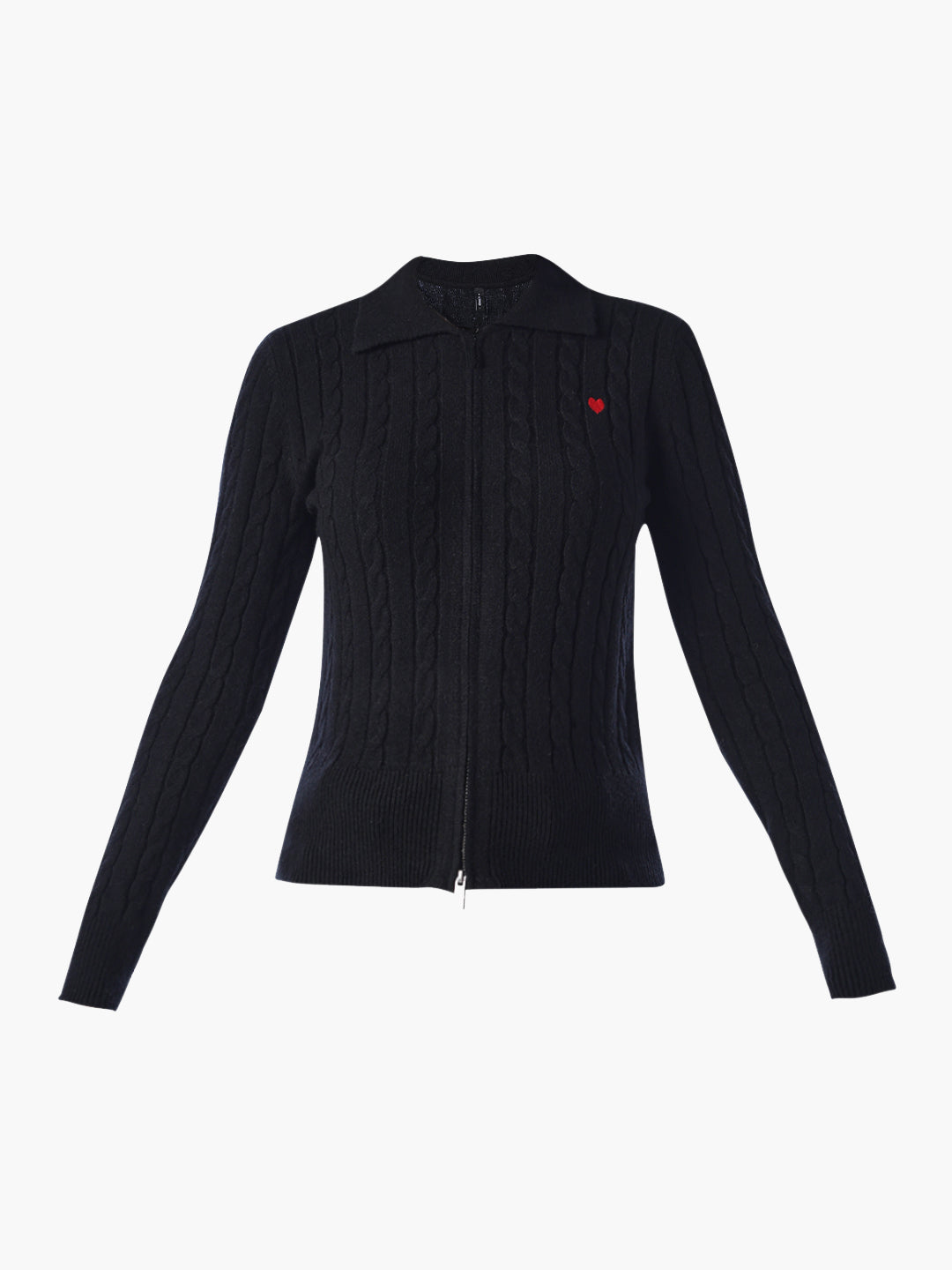 Zip-Through Polo Cardigan