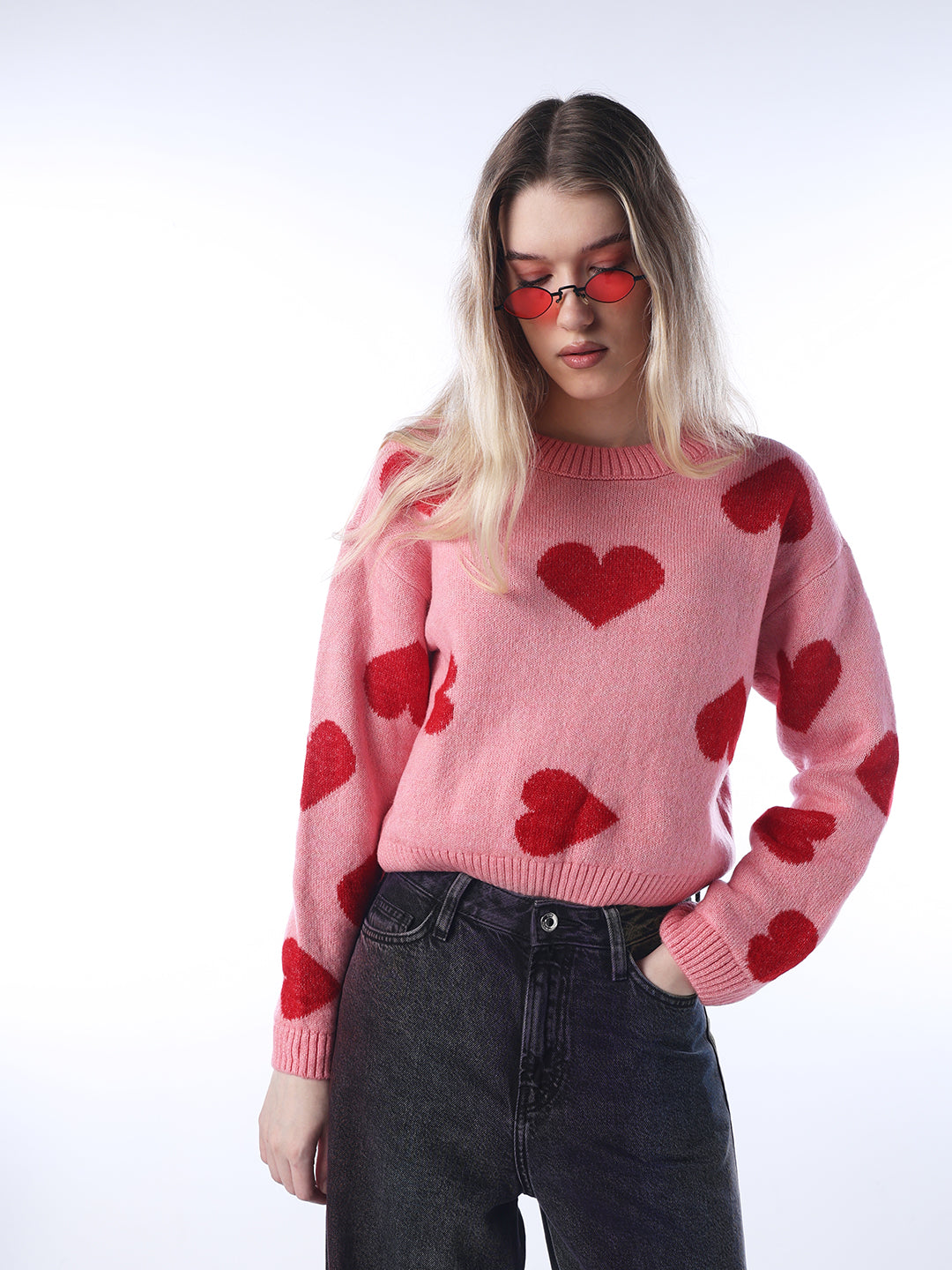 Heart Shaped Pullover - Pink