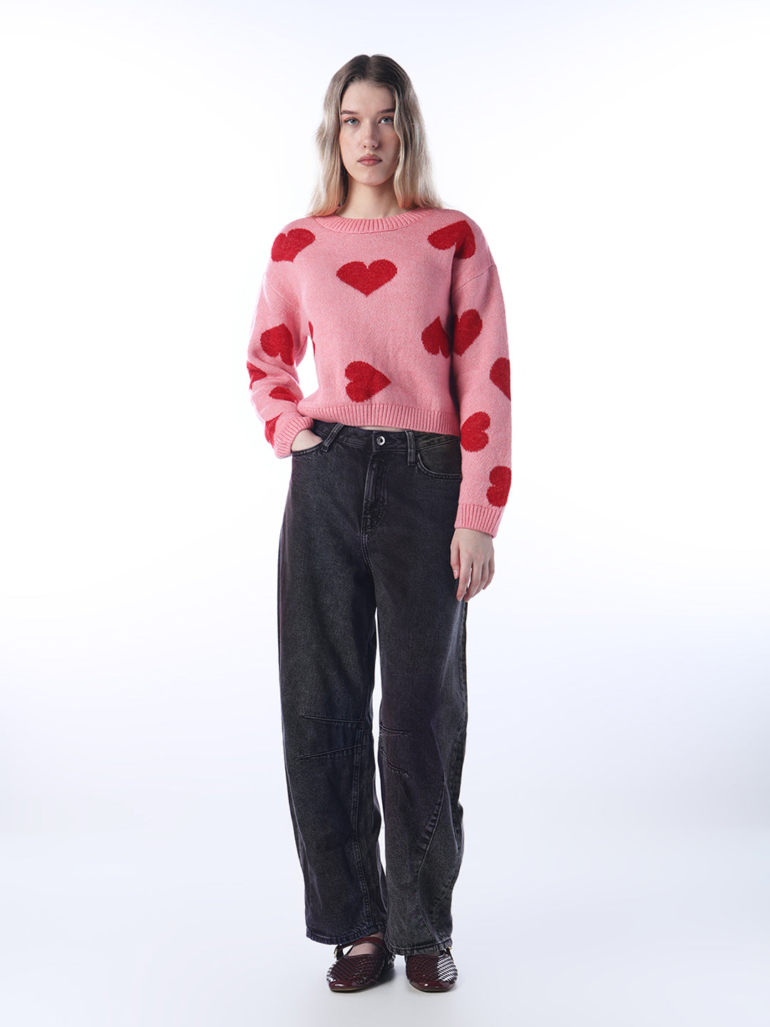 Heart Shaped Pullover - Pink