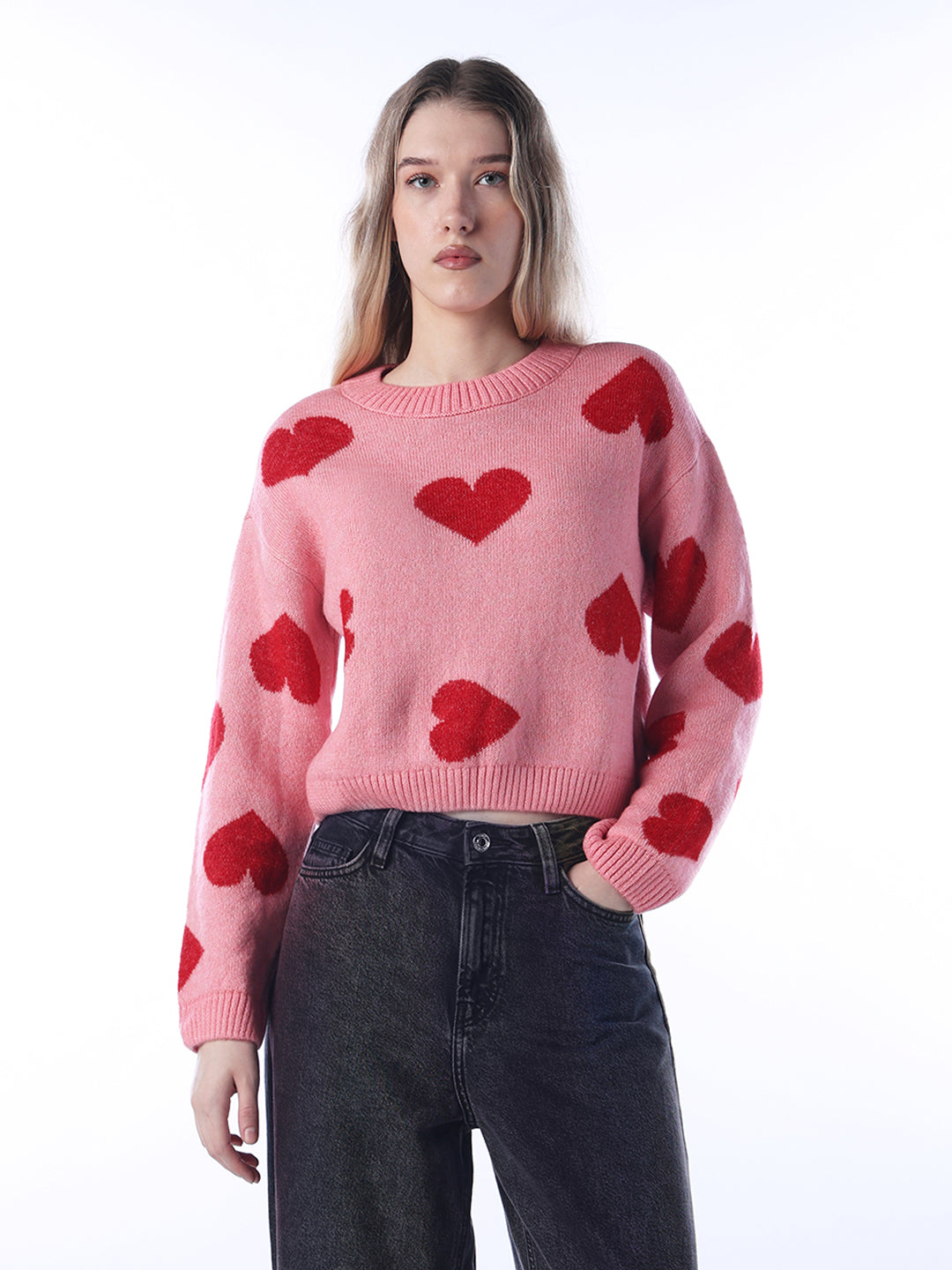 Heart Shaped Pullover - Pink