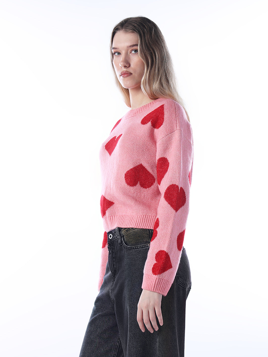 Heart Shaped Pullover - Pink