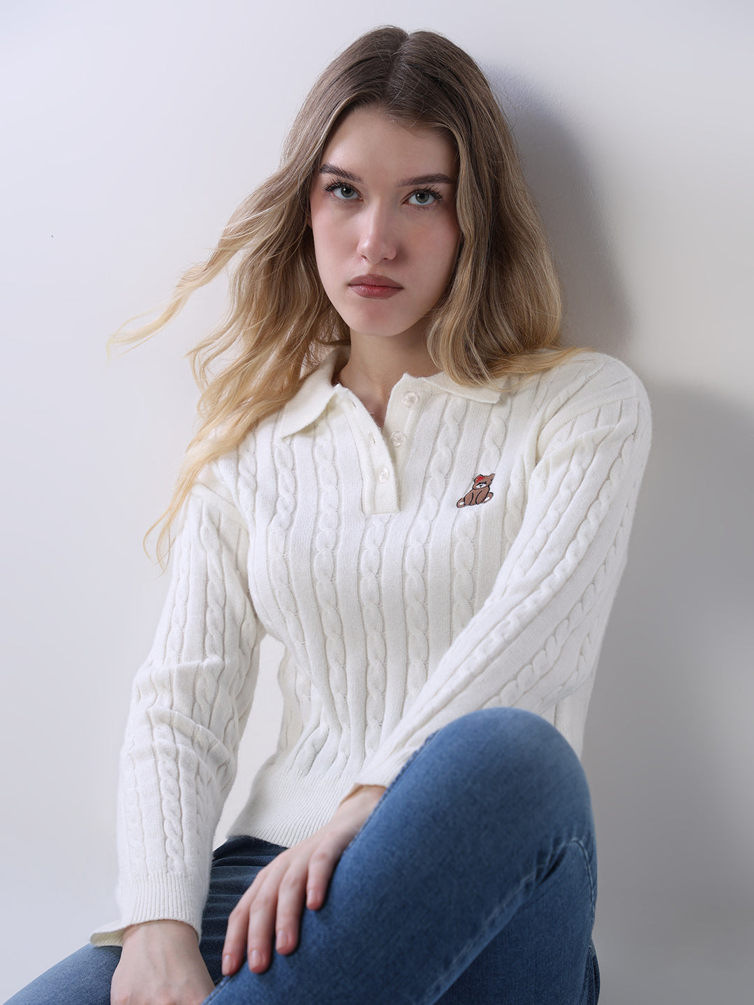 Soft Cable Knit Polo