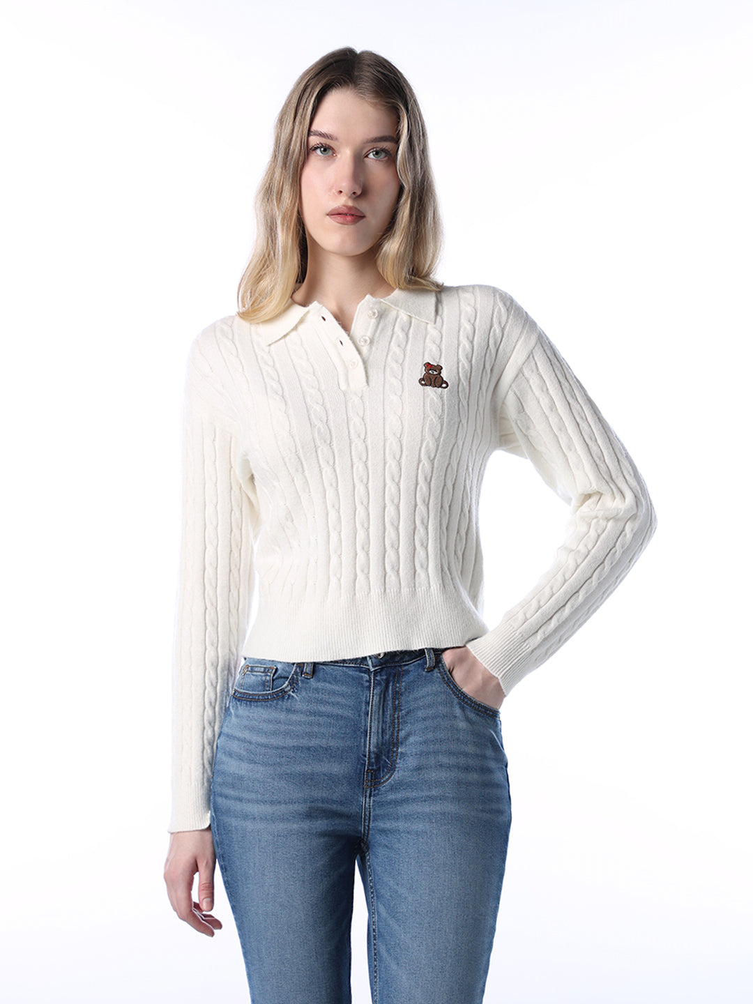 Soft Cable Knit Polo