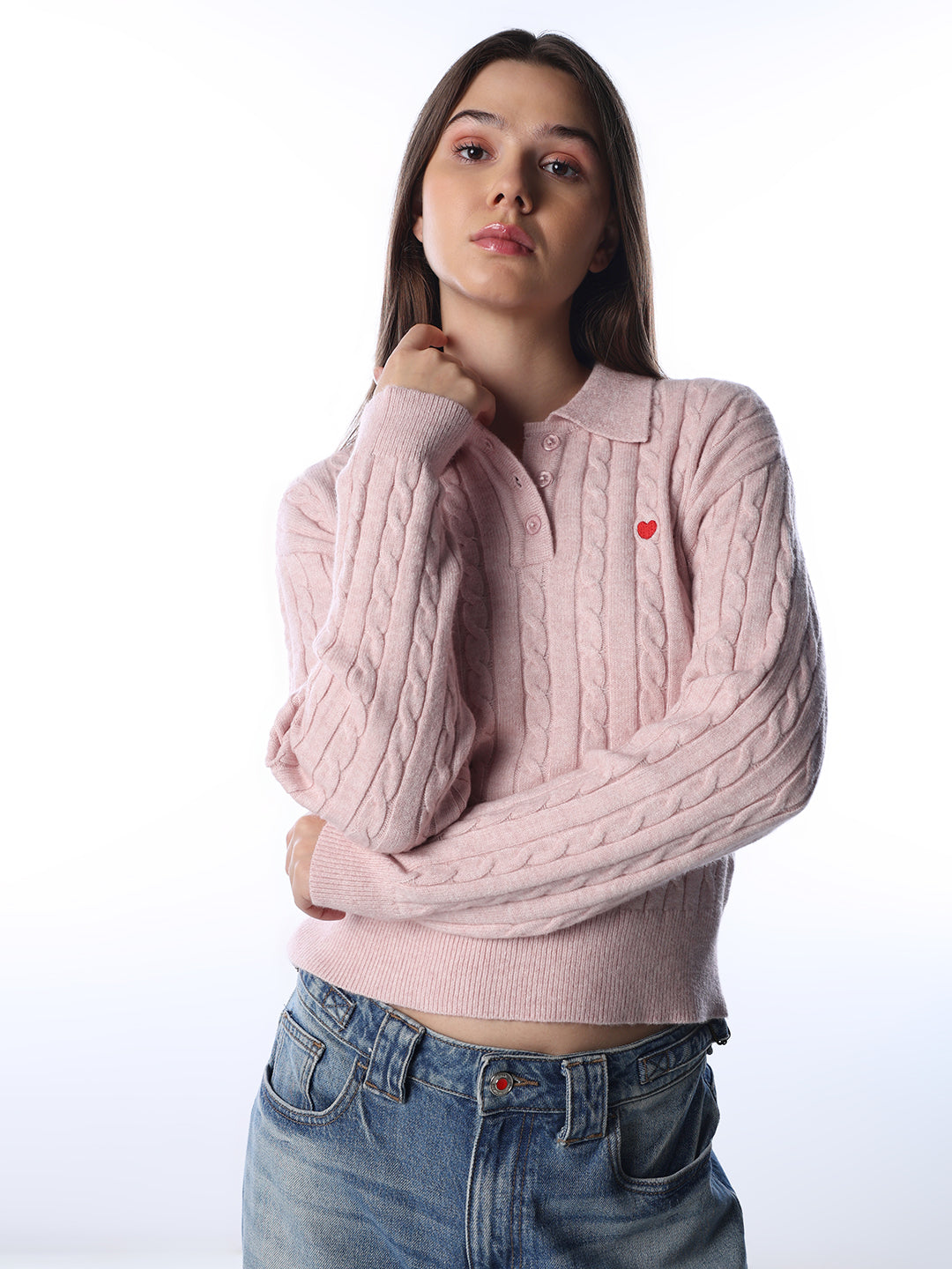 Cable Knit Polo - XS