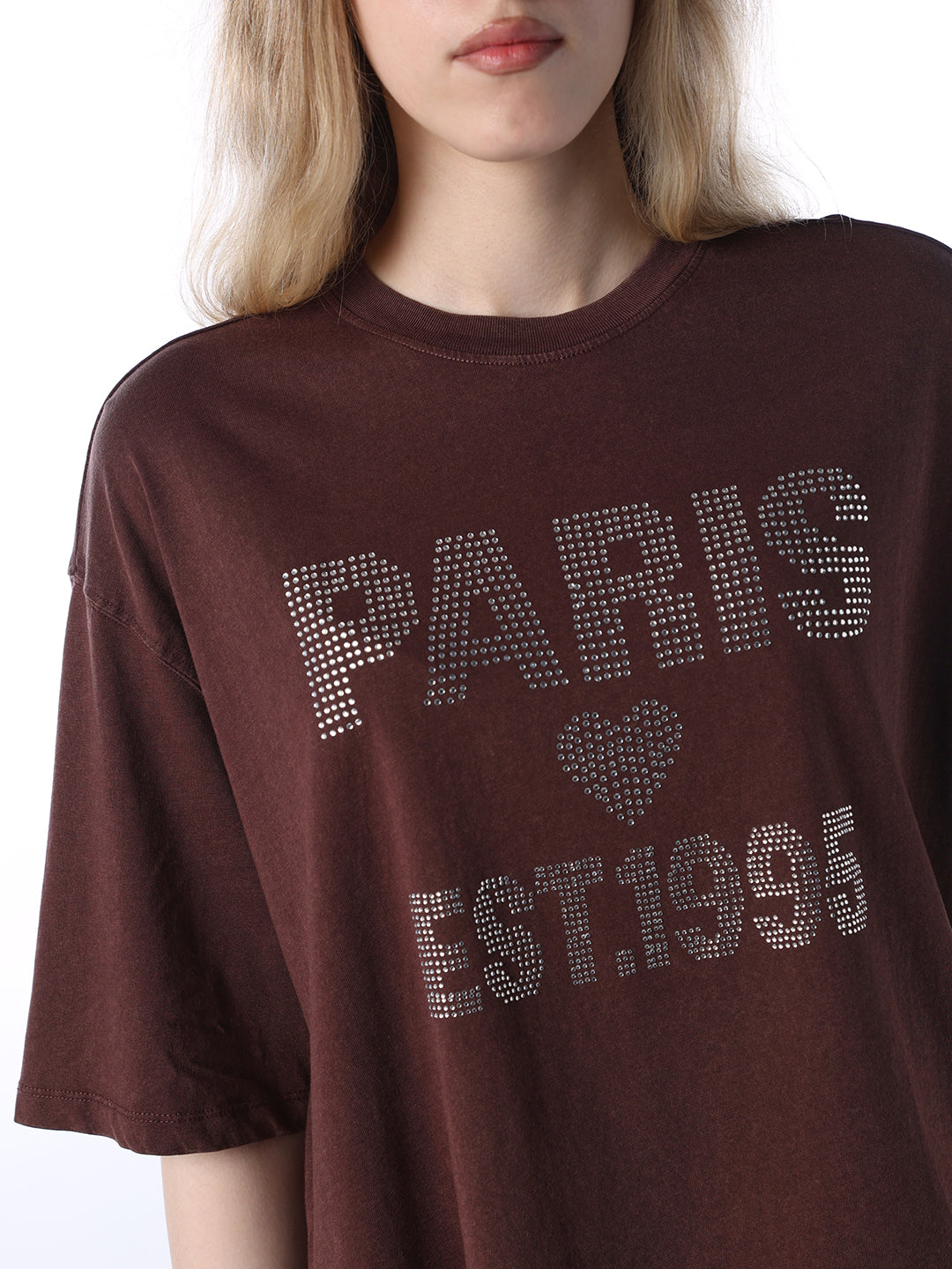 Rhinestone Detail Boxy T-shirt