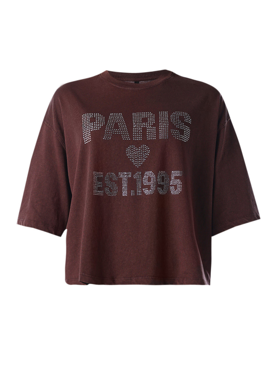 Rhinestone Detail Boxy T-shirt