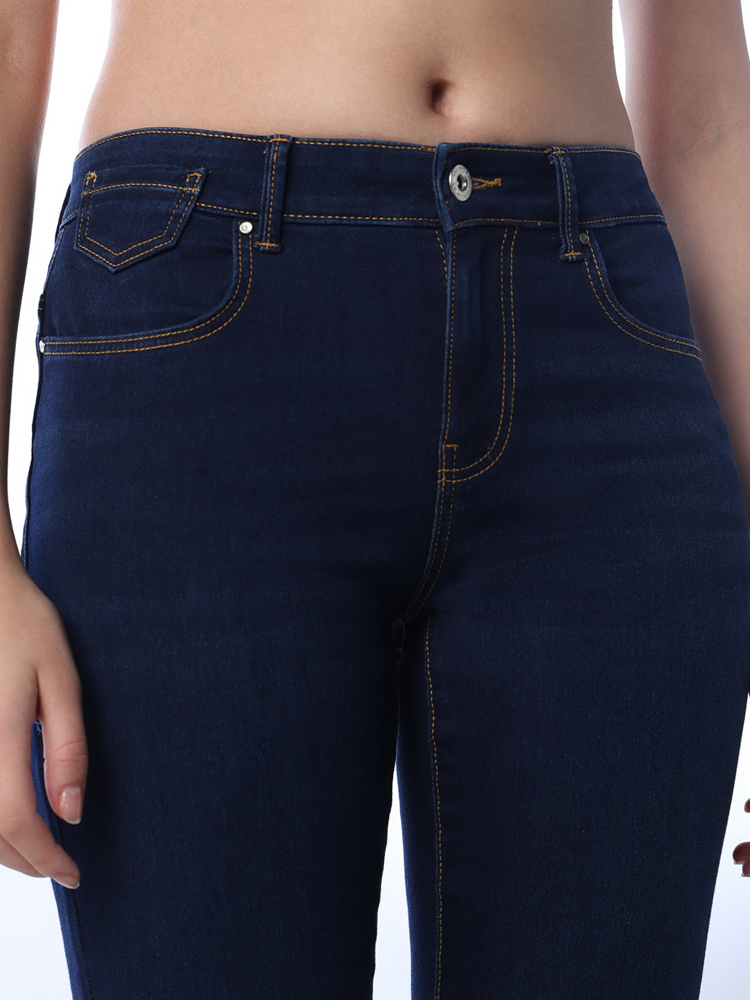 Dark Blue High Rise Flared Jeans