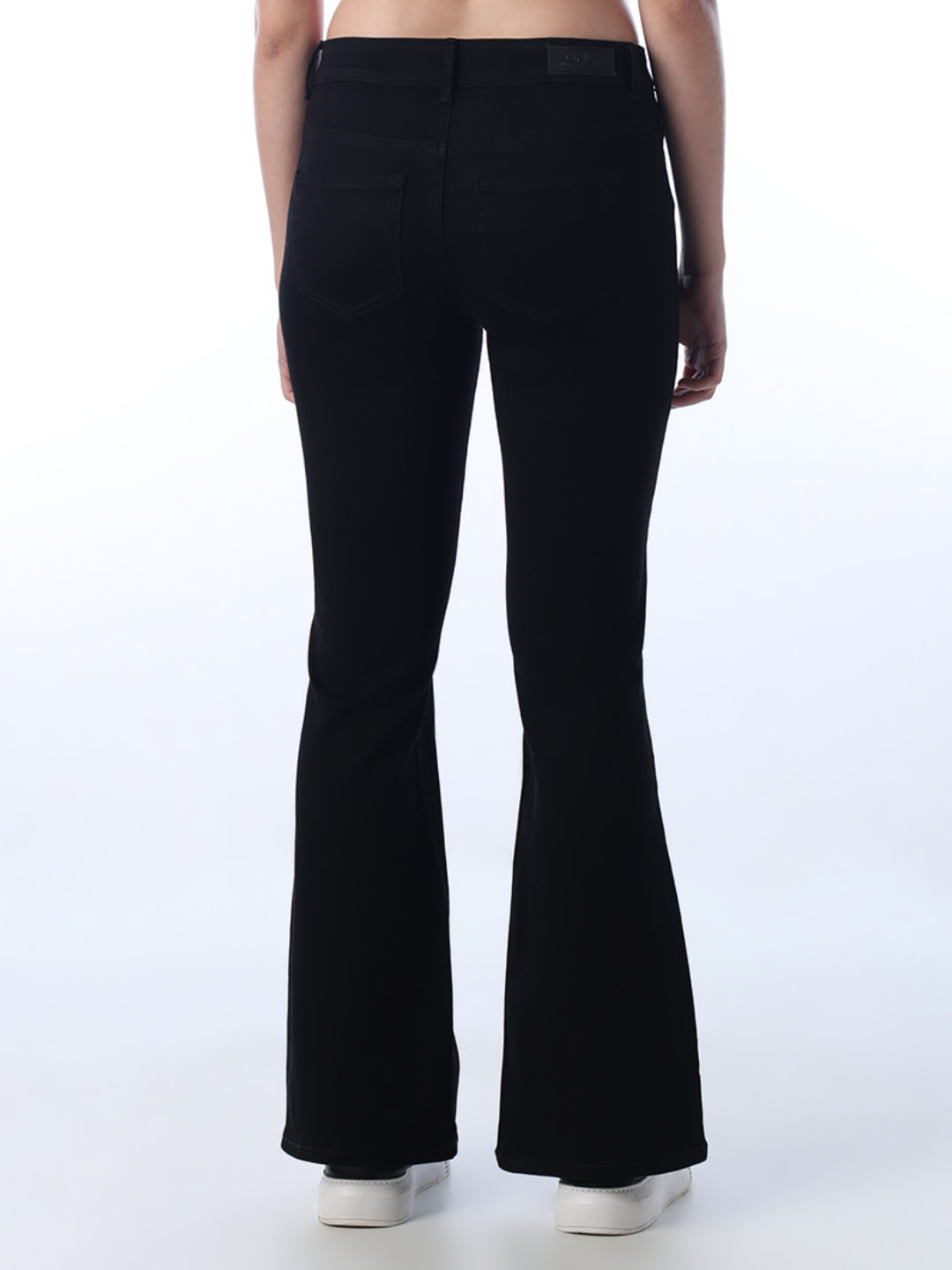 Black High Rise Flared Jeans
