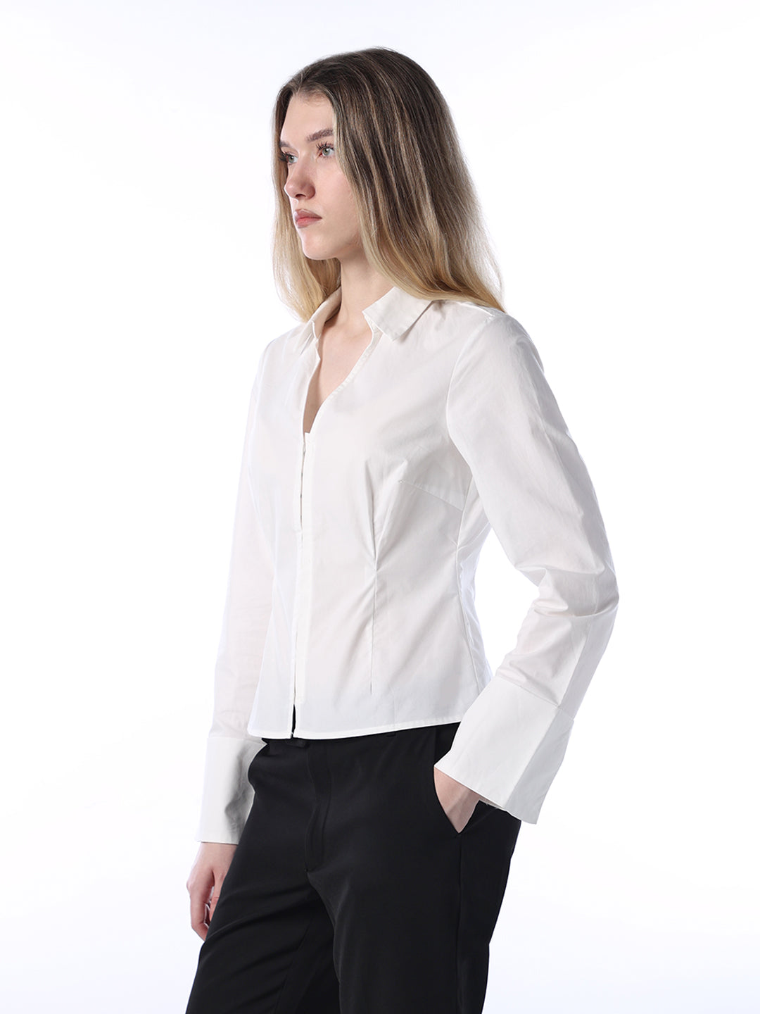 Fitted Hook Poplin Shirt
