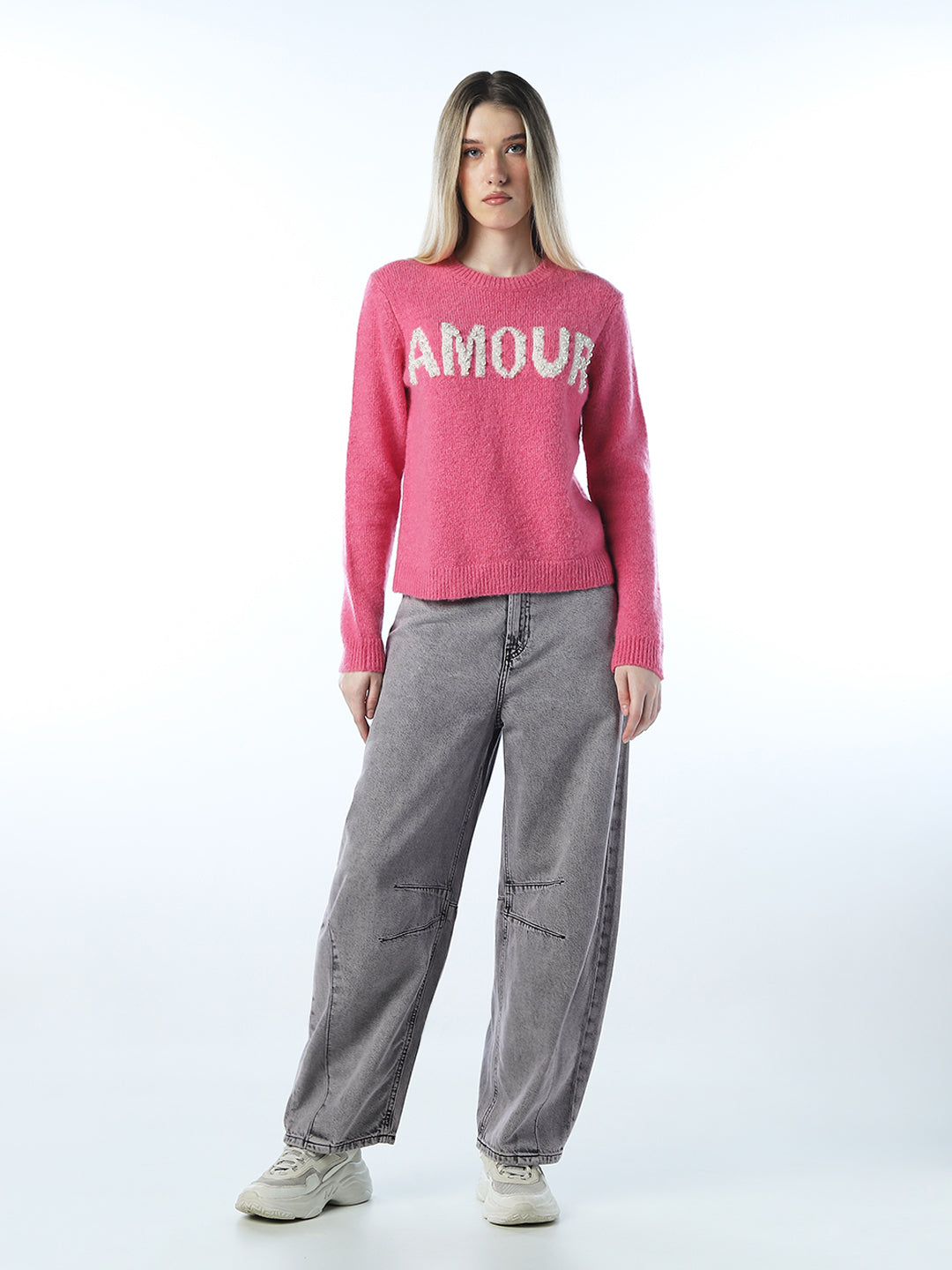 Pearl Detail Fuzzy Pullover