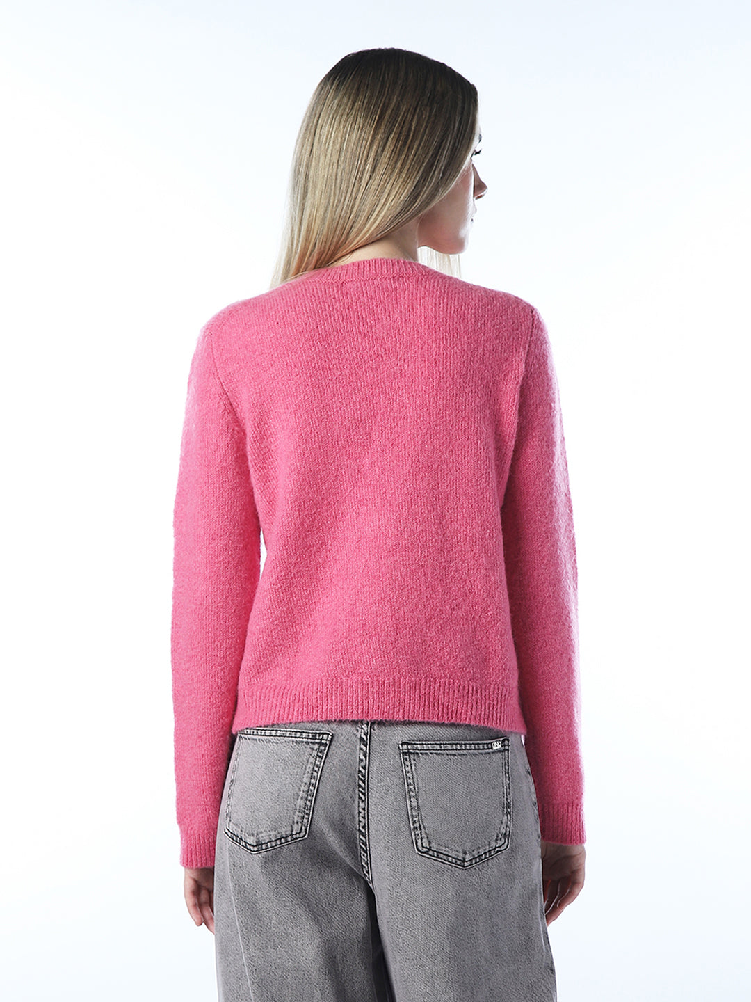 Pearl Detail Fuzzy Pullover