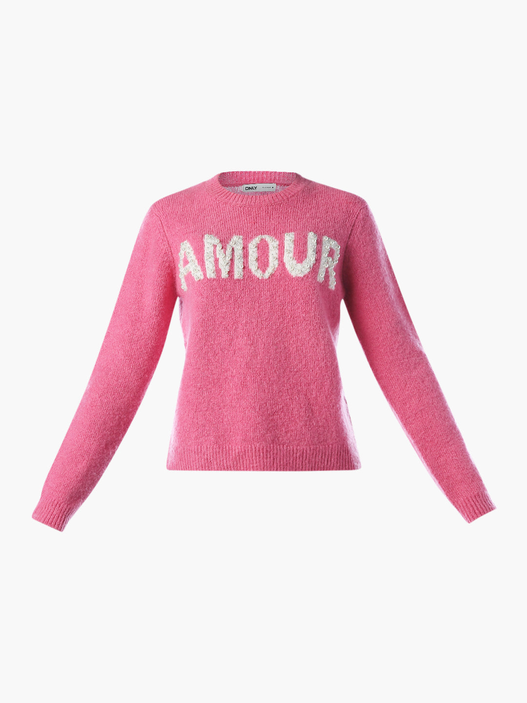 Pearl Detail Fuzzy Pullover