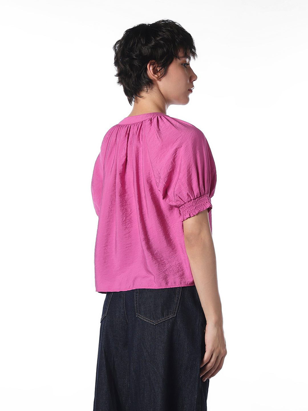 Purple Puff Sleeves Top